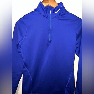 Nike fit dry vibrant blue 1/4 zip size medium